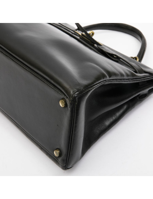 HERMES vintage Kelly 32 bag in black box leather