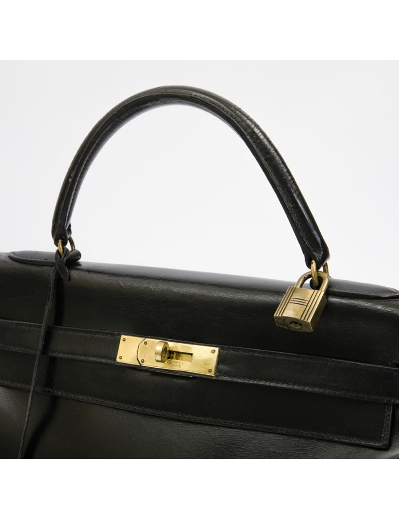  Kelly 32 HERMES Vintage box noir