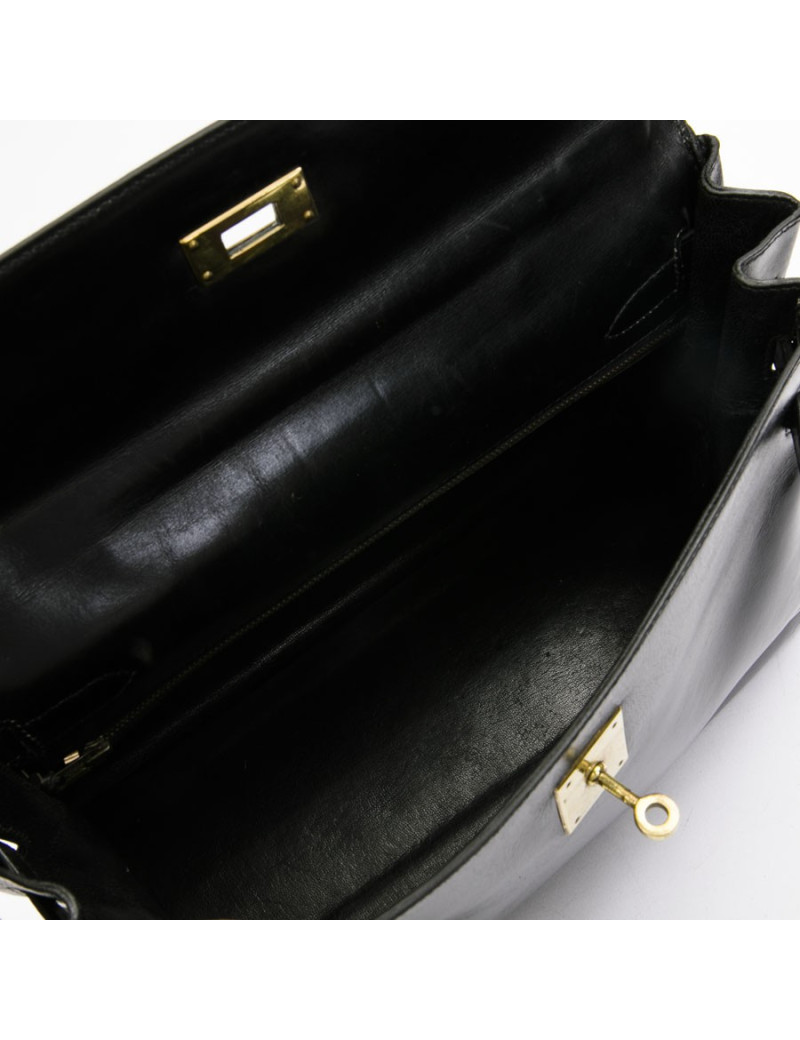  Kelly 32 HERMES Vintage box noir