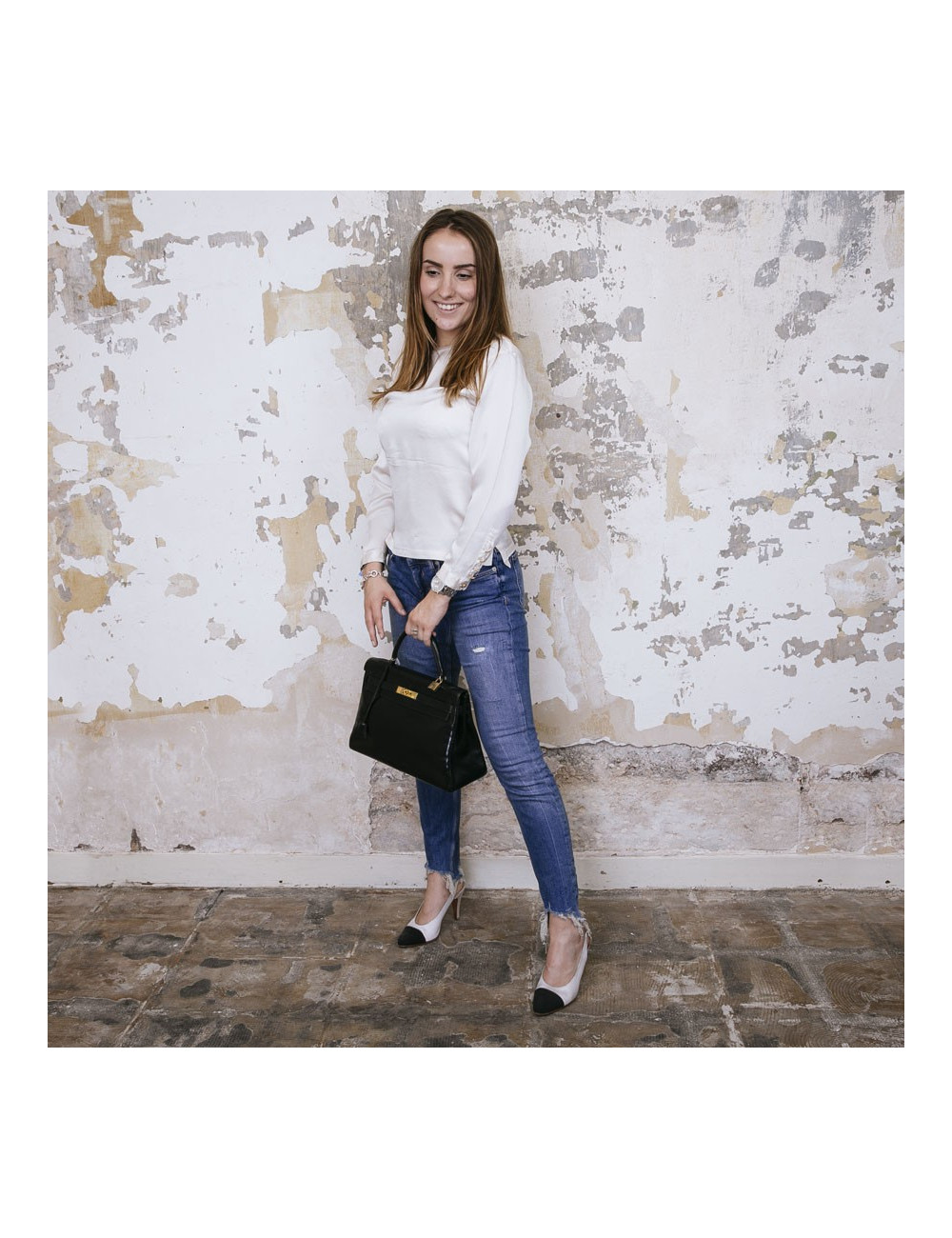 HERMES vintage Kelly 32 bag in black box leather