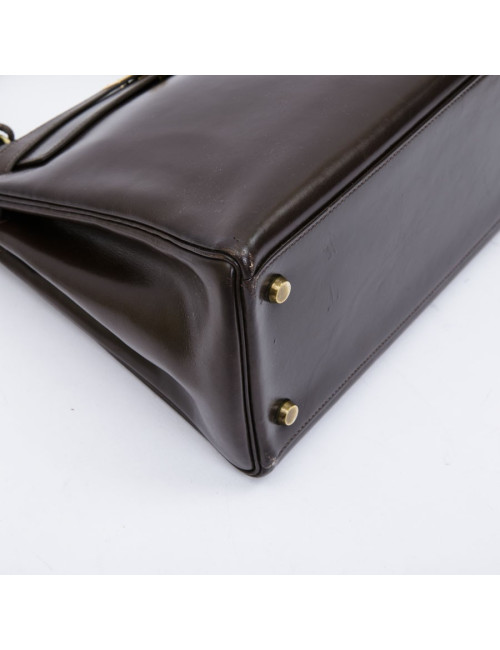 à réparer ac Kelly 28 HERMES avec bandoulière  cuir box marron  vintage