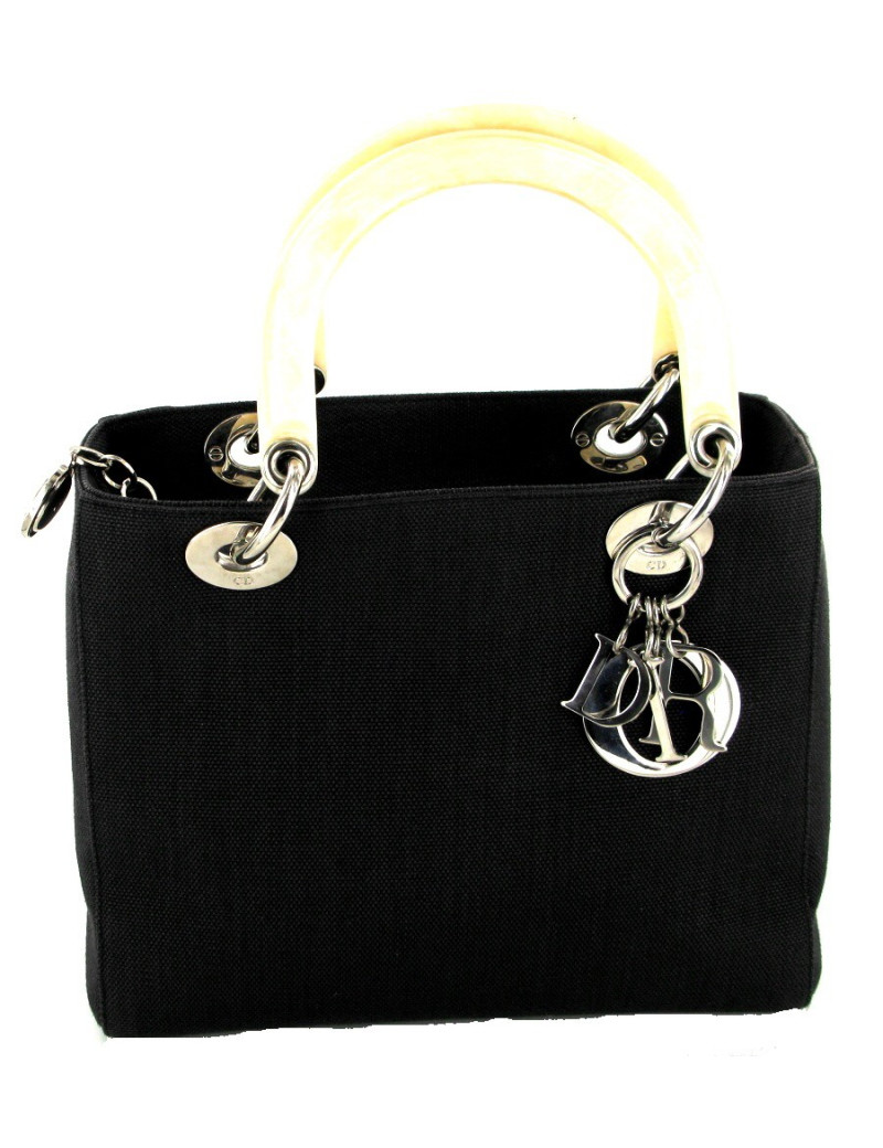 Sac LADY D  DIOR  collector  toile gris anthracite 
