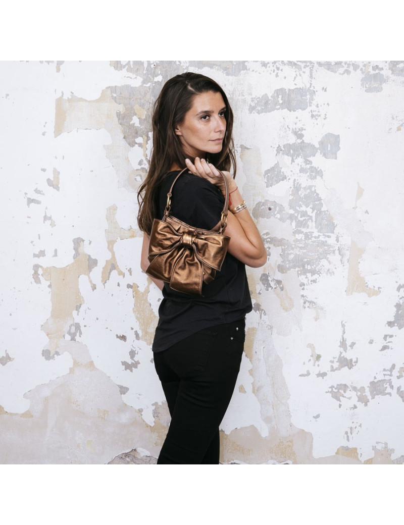 Sac "Bow" YSL SAINT LAURENT en cuir cuivré