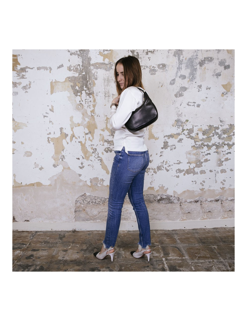 Sac GUCCI cuir noir épaules