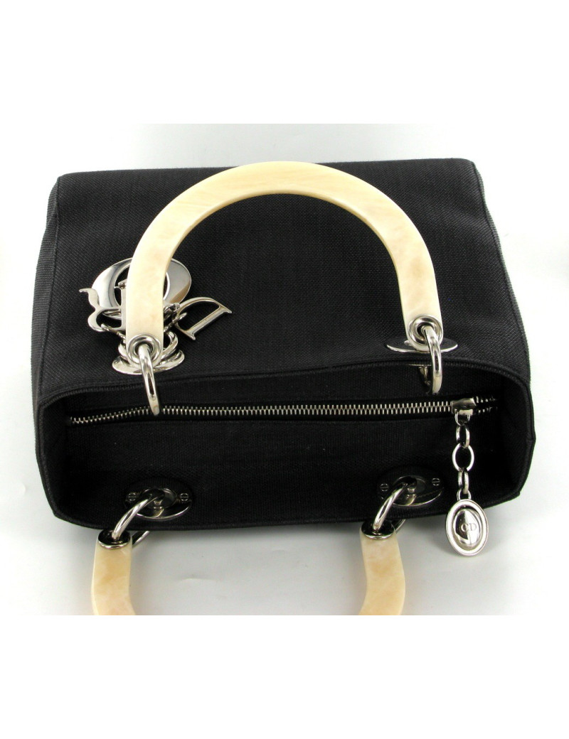 Sac LADY D  DIOR  collector  toile gris anthracite 