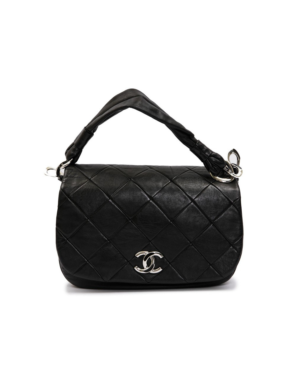 Sac CHANEL cuir d'agneau noir matelassé