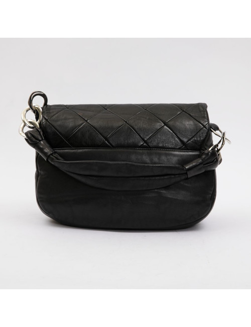 Sac CHANEL cuir d'agneau noir matelassé
