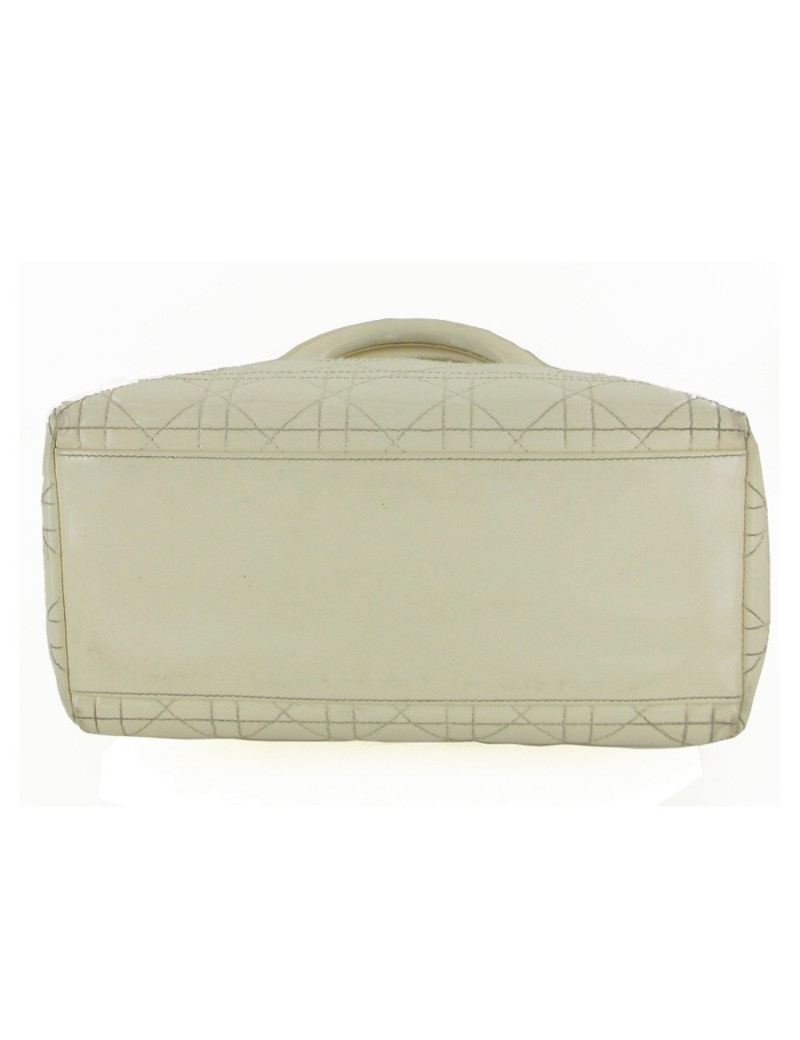 Sac LADY D  DIOR verni crème