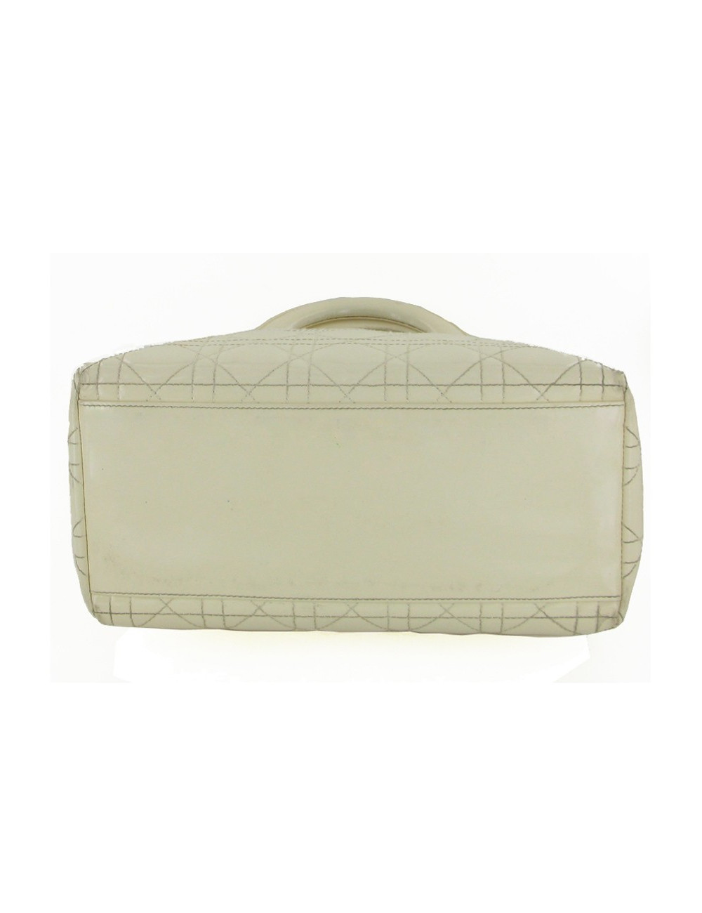 Sac LADY D  DIOR en cuir de veau verni crème