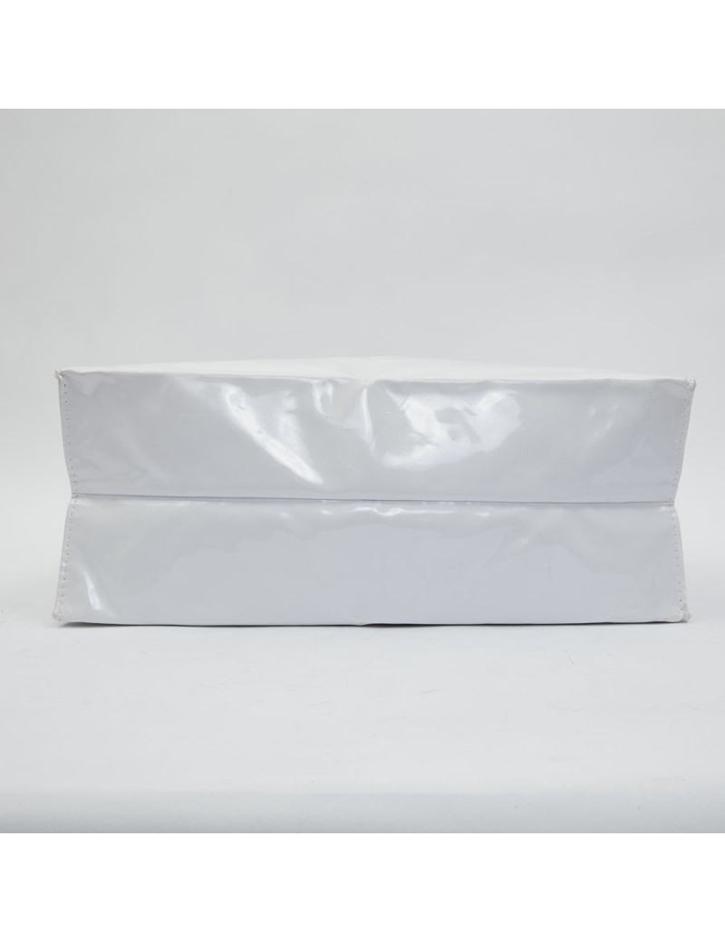 Cabas COURREGES en toile vernie blanche