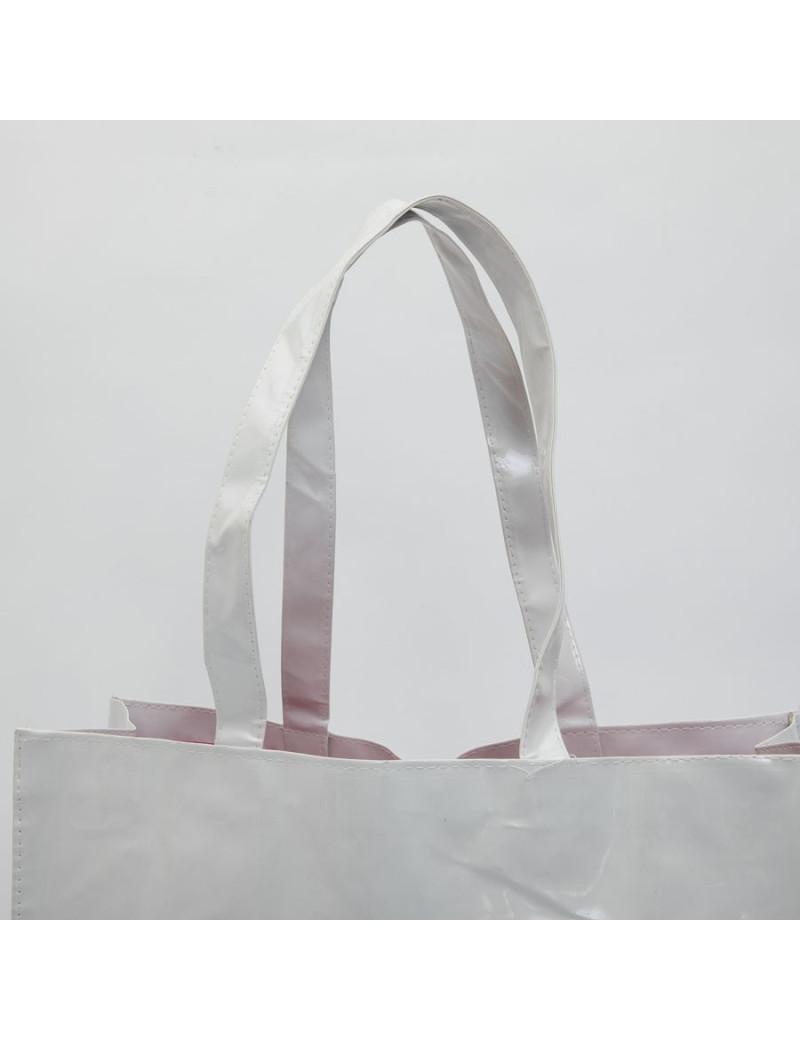 Cabas COURREGES en toile vernie blanche