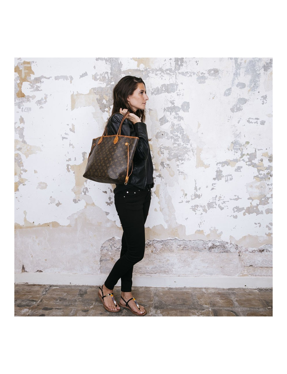 Sac Neverfull LOUIS VUITTON en toile Monogram 