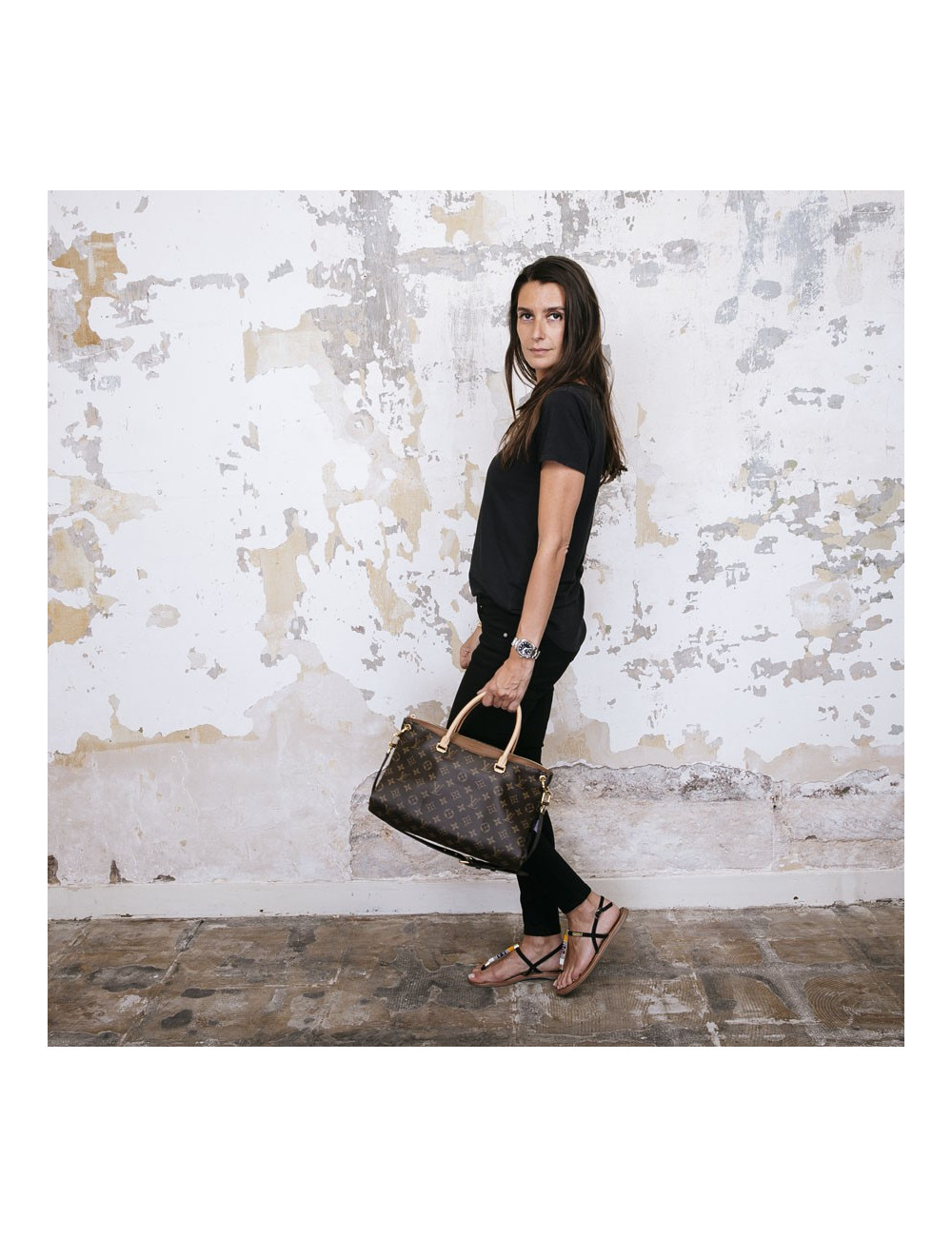 LOUIS VUITTON Pallas bag in brown monogram canvas