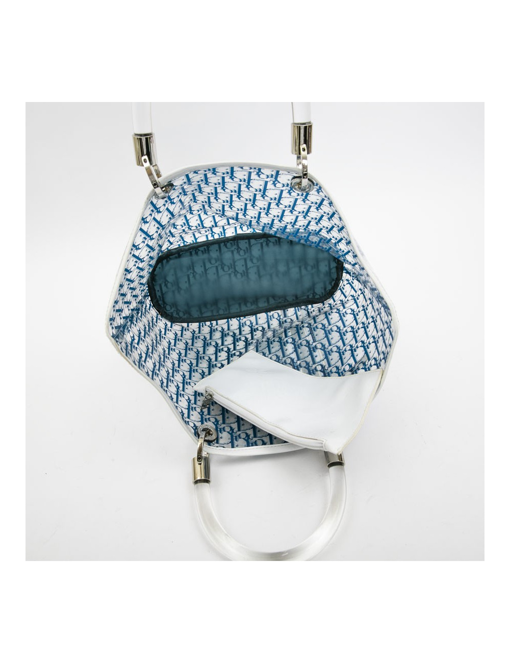 Sac DIOR monogram bleu plexi transparent 