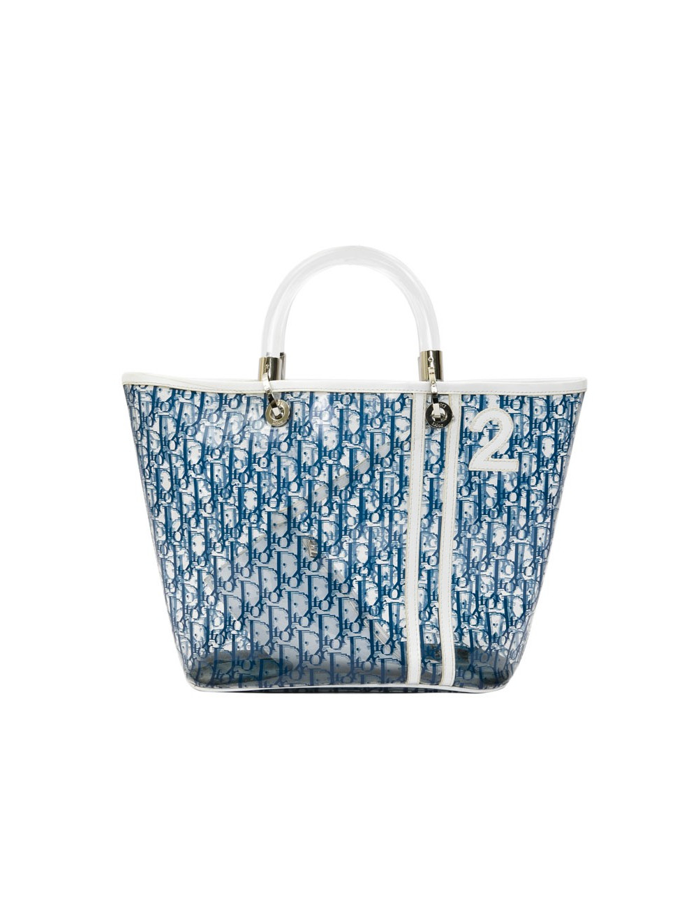 Sac DIOR monogram bleu plexi transparent 