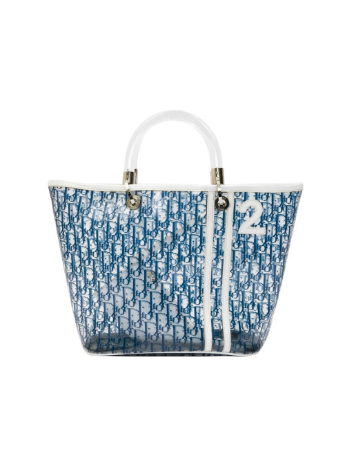 Sac DIOR monogram bleu plexi transparent 
