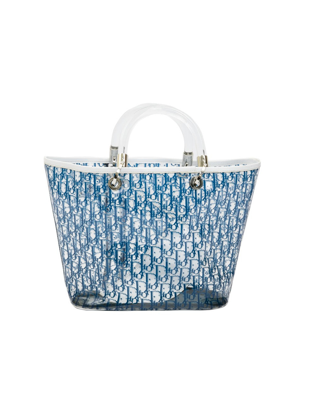Sac DIOR monogram bleu plexi transparent 