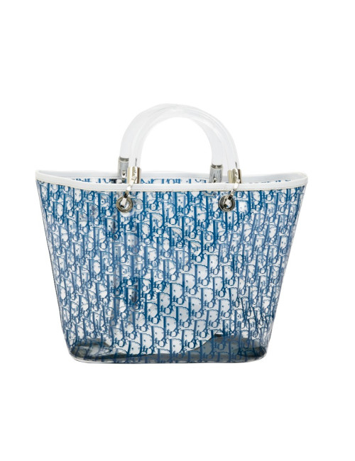 Sac DIOR monogram bleu plexi transparent 