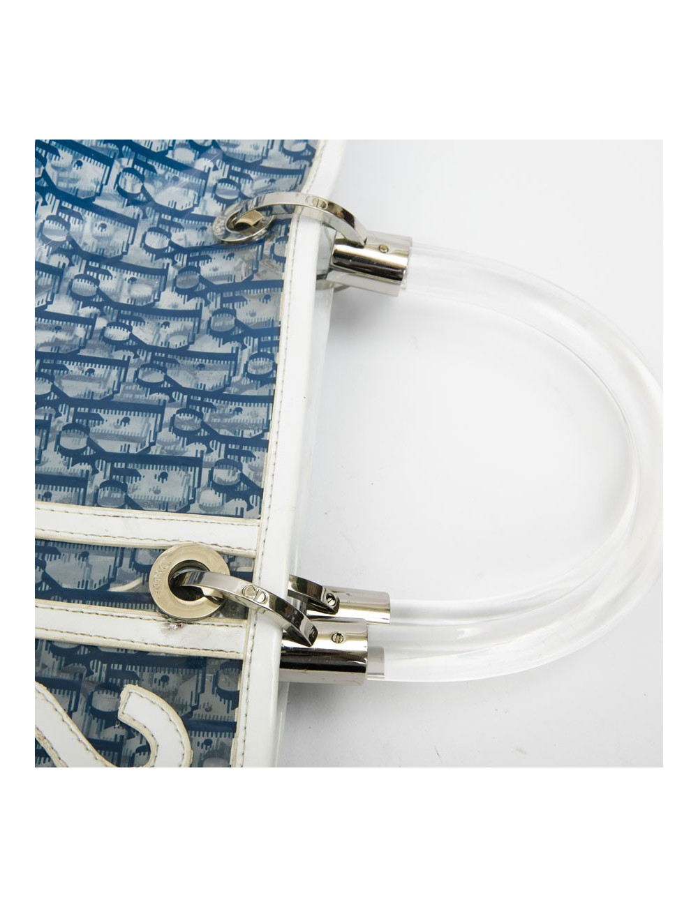 Sac DIOR monogram bleu plexi transparent 
