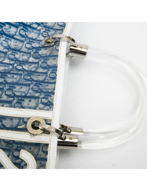 Sac DIOR monogram bleu plexi transparent 