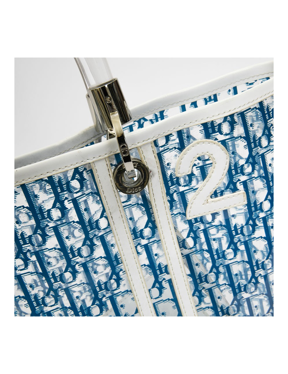 Sac DIOR monogram bleu plexi transparent 
