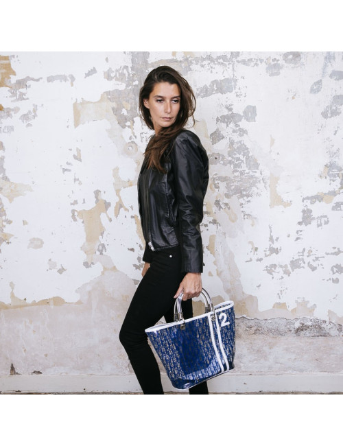 Sac DIOR monogram bleu plexi transparent 