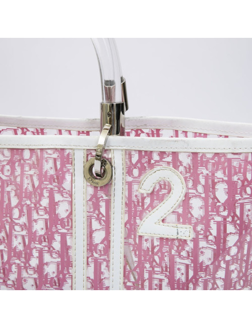 Sac CHRISTIAN DIOR transparent monogramme rose