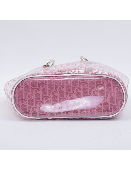 Sac CHRISTIAN DIOR transparent monogramme rose