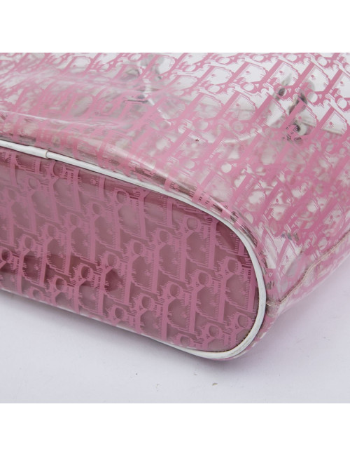 Sac CHRISTIAN DIOR transparent monogramme rose