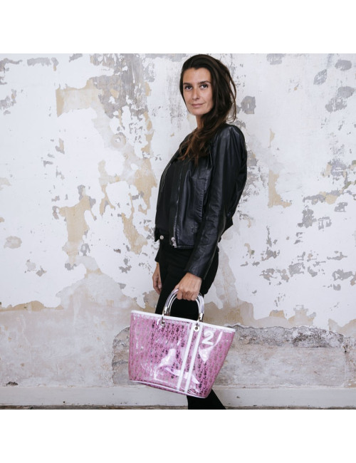 Sac CHRISTIAN DIOR transparent monogramme rose