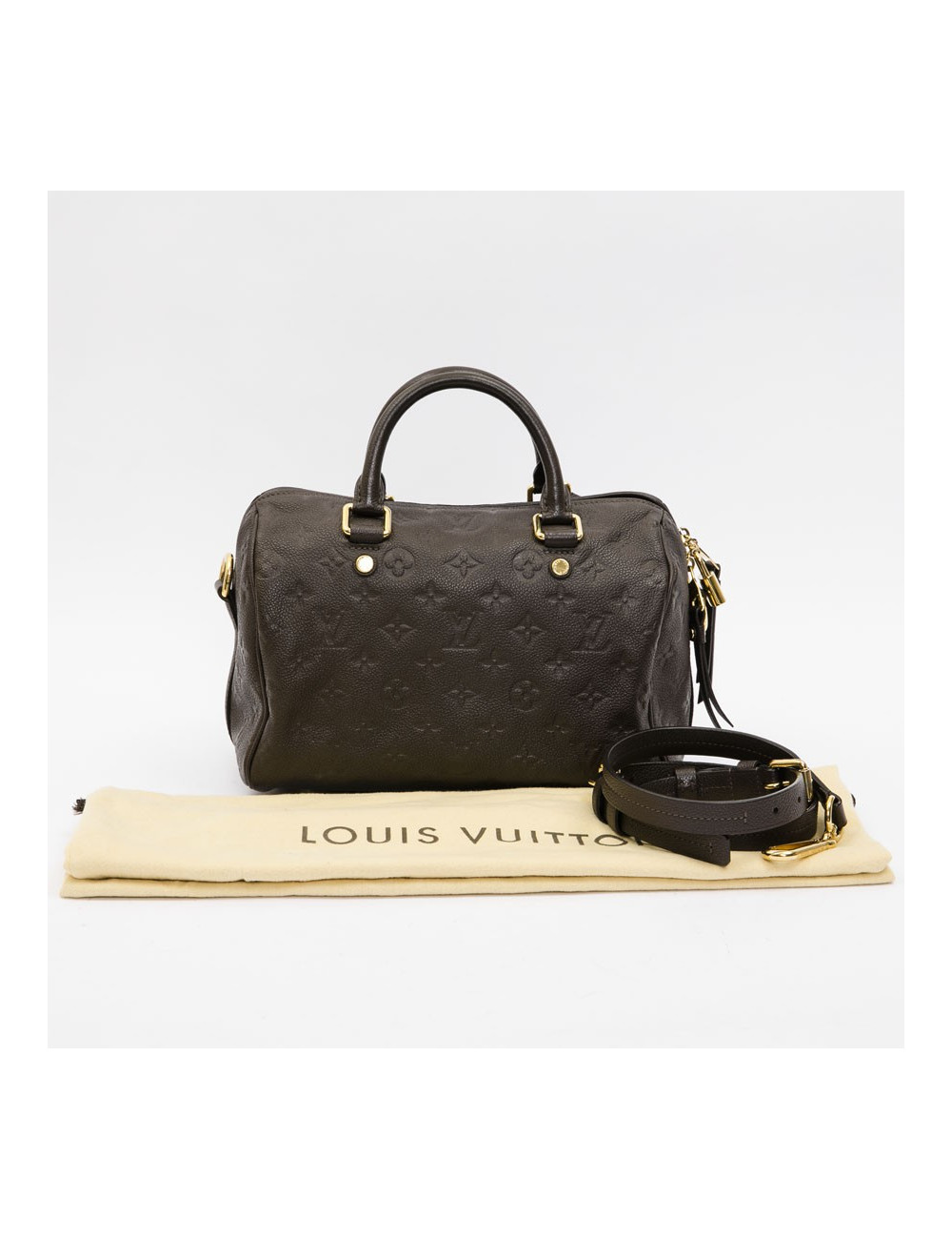 Sac Speedy 25 LOUIS VUITTON cuir monogram embossé marron