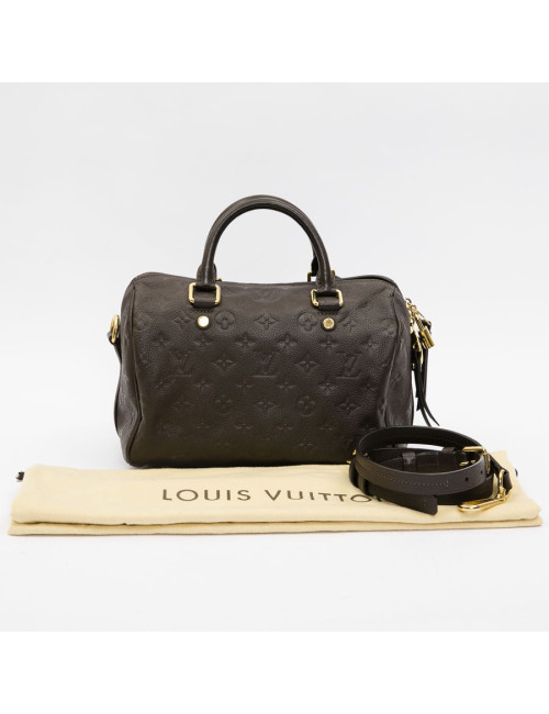 Sac Speedy 25 LOUIS VUITTON cuir monogram embossé marron