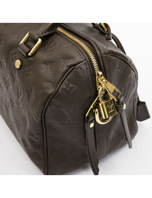 Sac Speedy 25 LOUIS VUITTON cuir monogram embossé marron