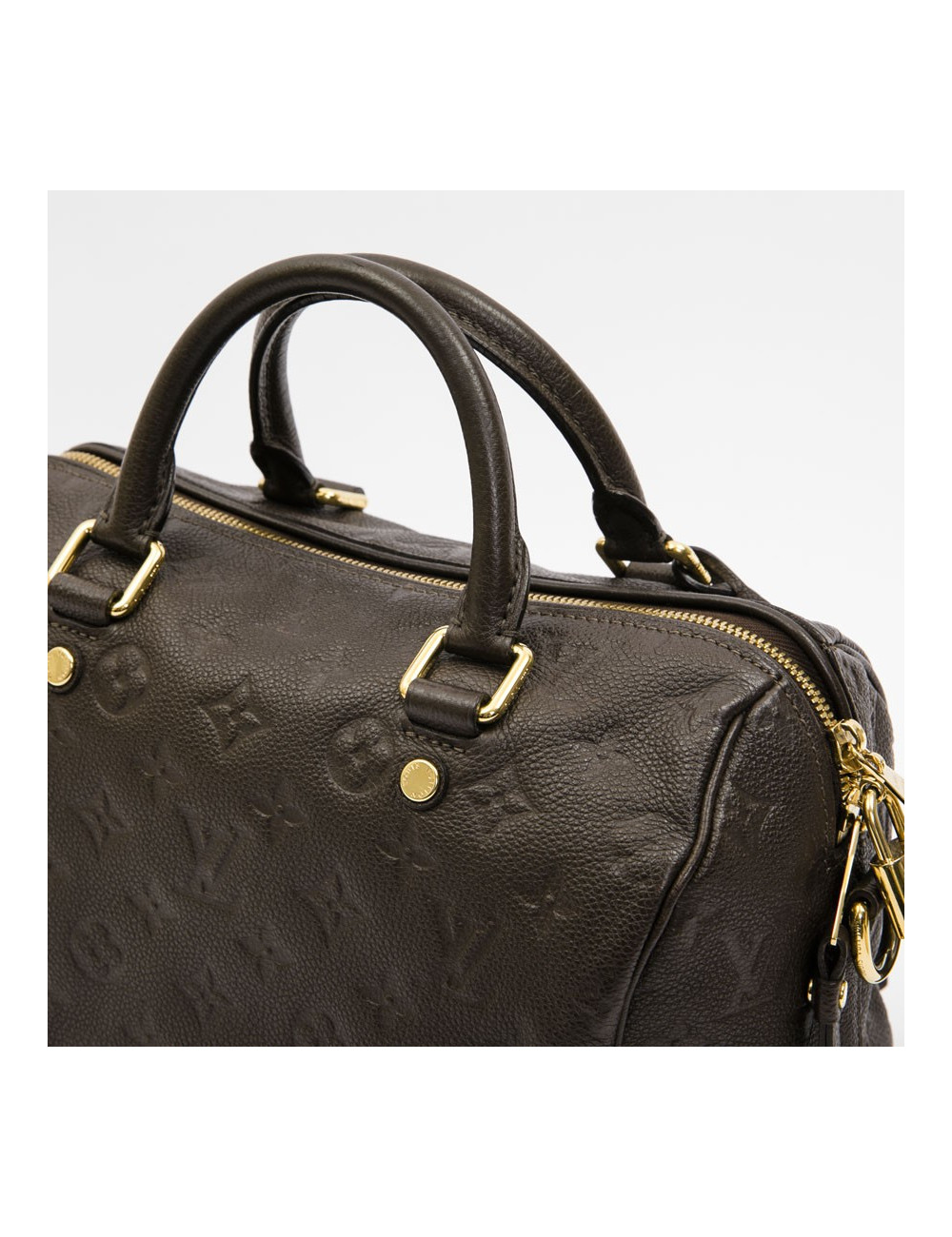 Sac Speedy 25 LOUIS VUITTON cuir monogram embossé marron