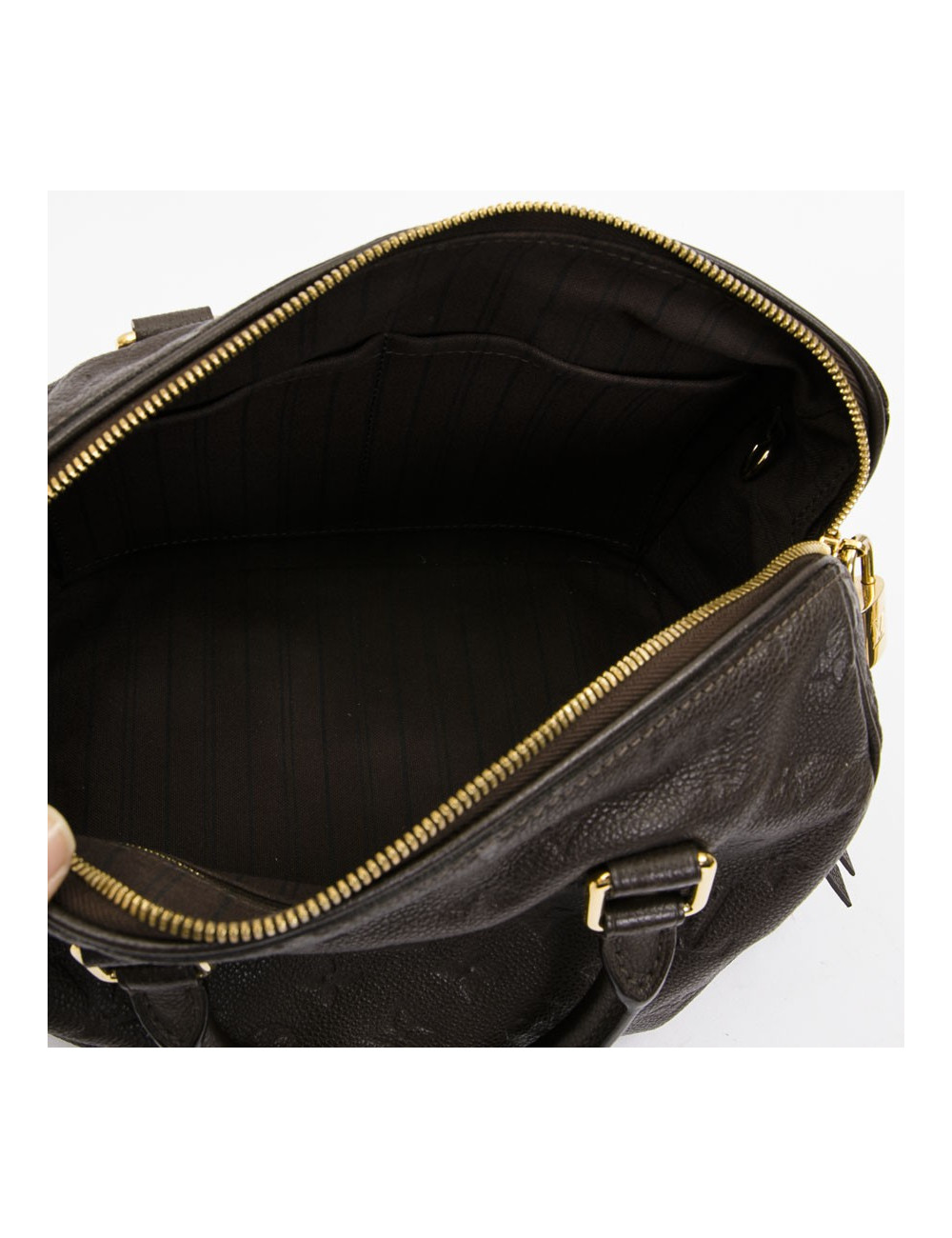 LOUIS VUITTON Speedy 25 dark brown empreinte embossed leather