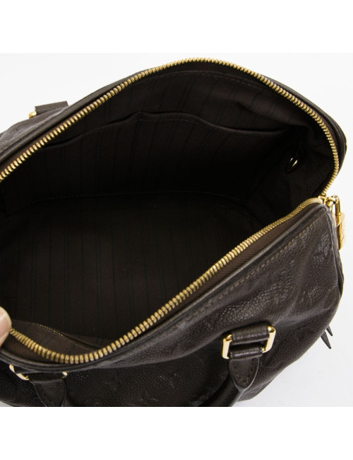 Sac Speedy 25 LOUIS VUITTON cuir monogram embossé marron