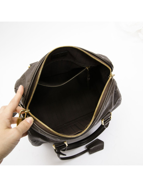 Sac Speedy 25 LOUIS VUITTON cuir monogram embossé marron