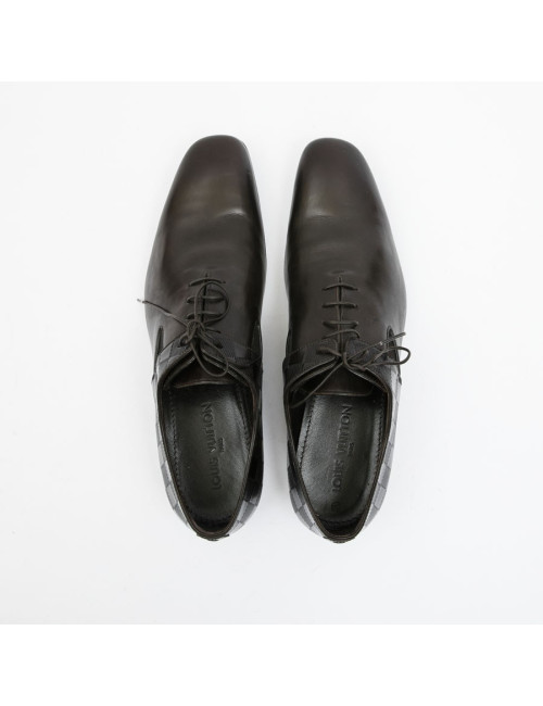 Chaussures "Delaware Richelieu" LOUIS VUITTON T 45,5FR cuir marron