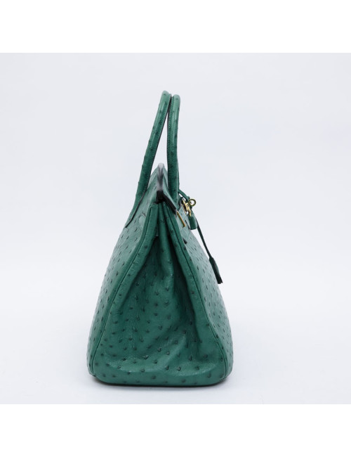 Birkin 35 HERMES en autruche vert