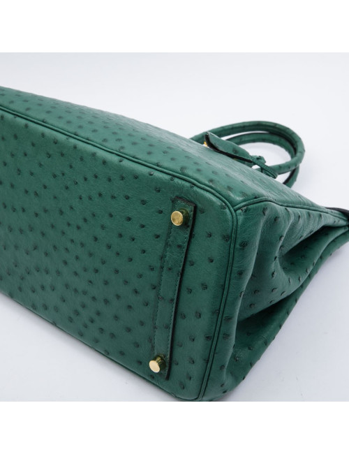Birkin 35 HERMES en autruche vert