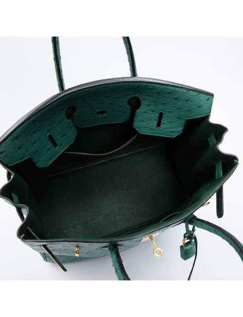Birkin 35 HERMES en autruche vert