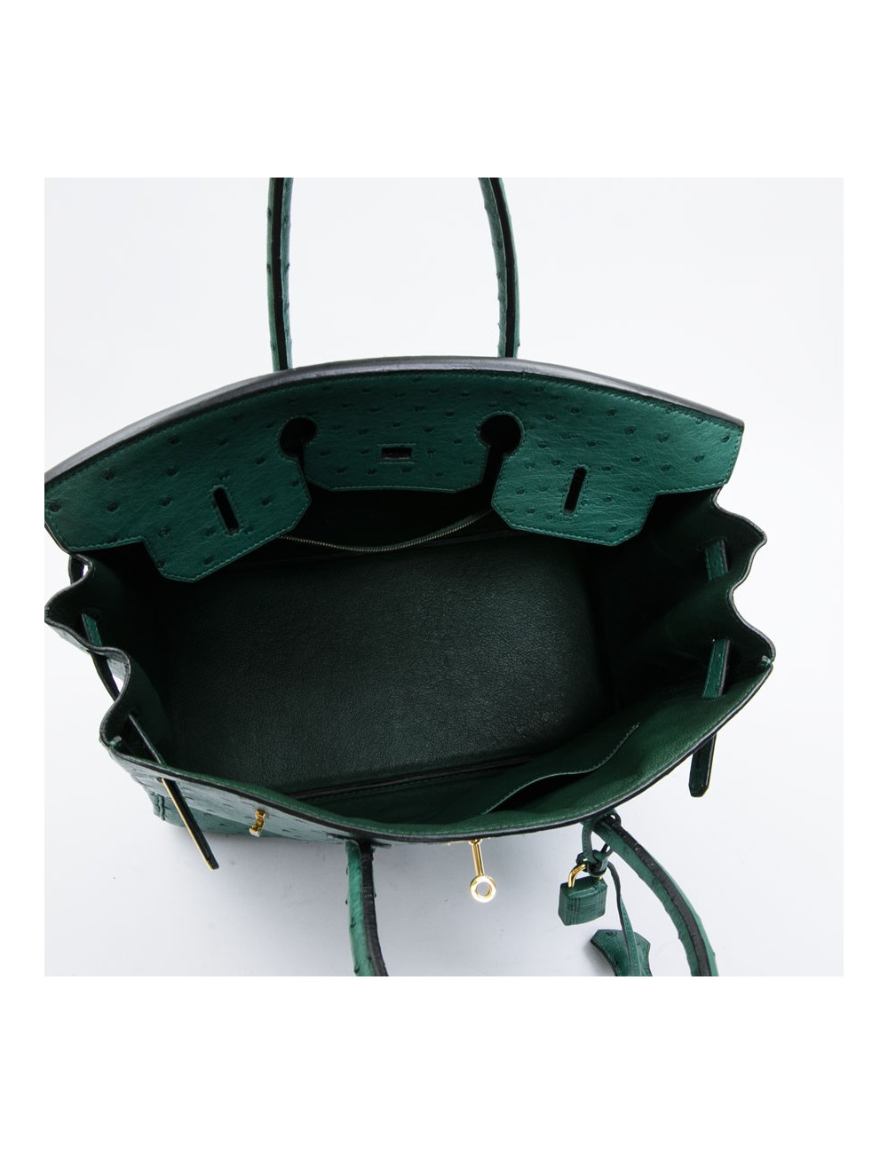 Birkin 35 HERMES en autruche vert