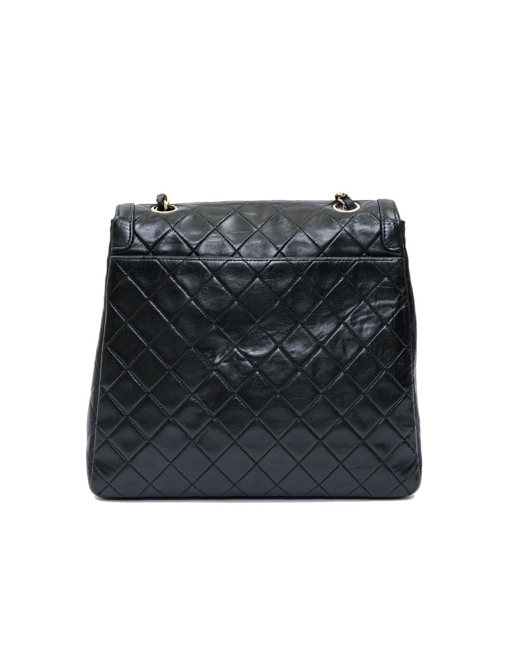 Sac Chanel cuir matelassé noir vintage