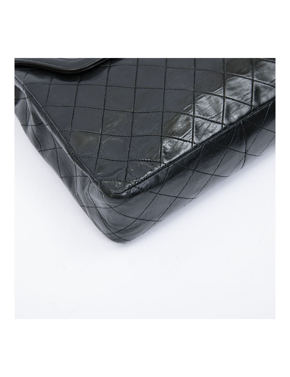 Sac Chanel cuir matelassé noir vintage