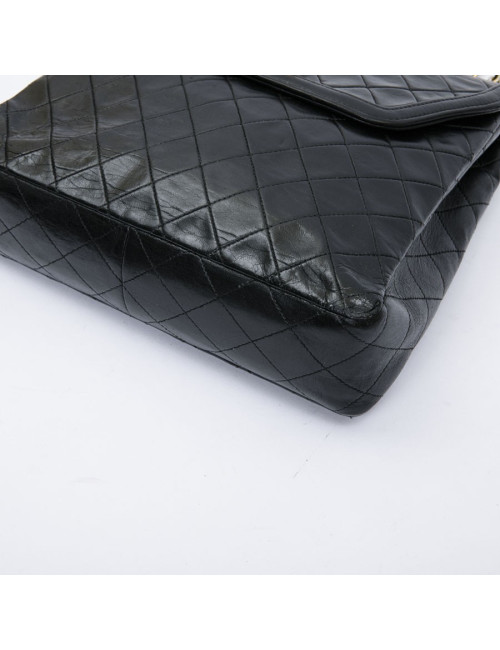 Sac Chanel cuir matelassé noir vintage