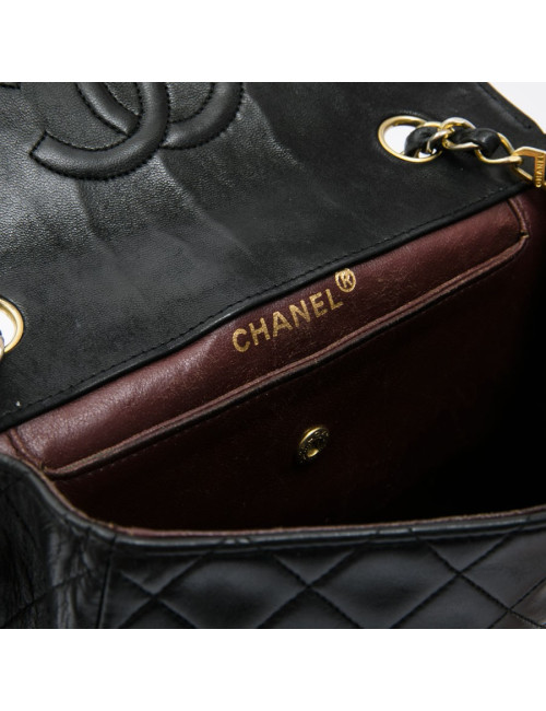 CHANEL vintage black quilted leather bag