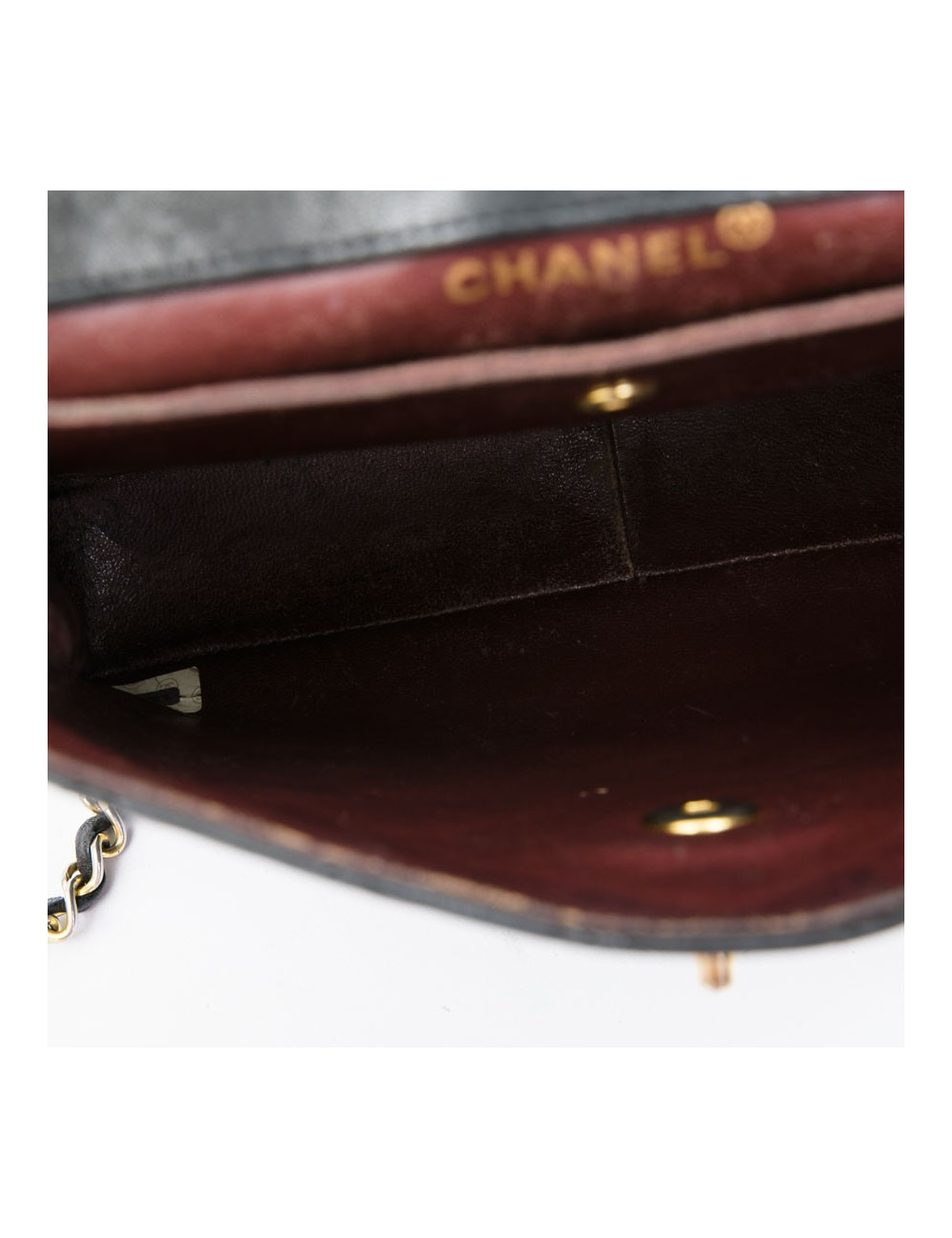 Sac Chanel cuir matelassé noir vintage
