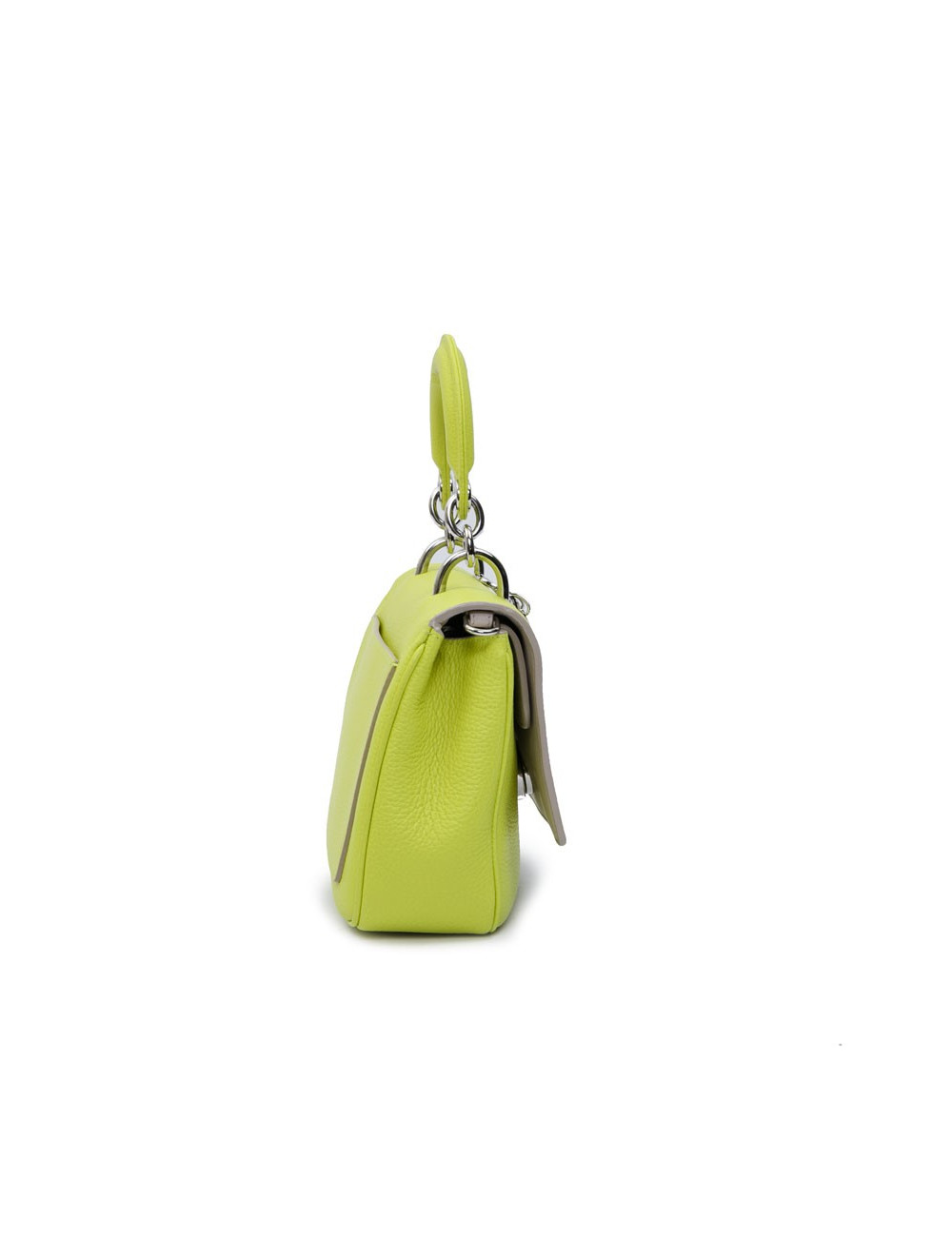Sac BE DIOR cuir taurillon vert acide 