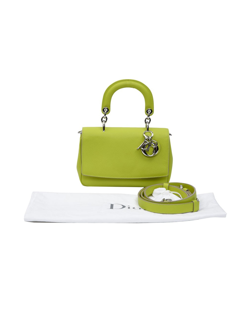 CHRISTIAN DIOR 'Be Dior' bag in acid green taurillon leather