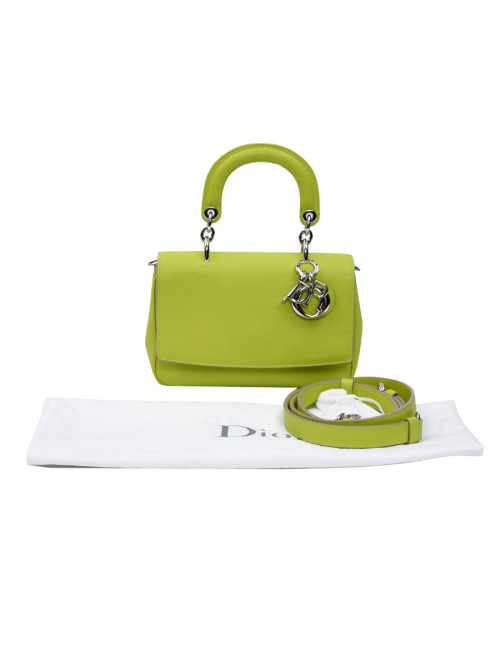 CHRISTIAN DIOR 'Be Dior' bag in acid green taurillon leather